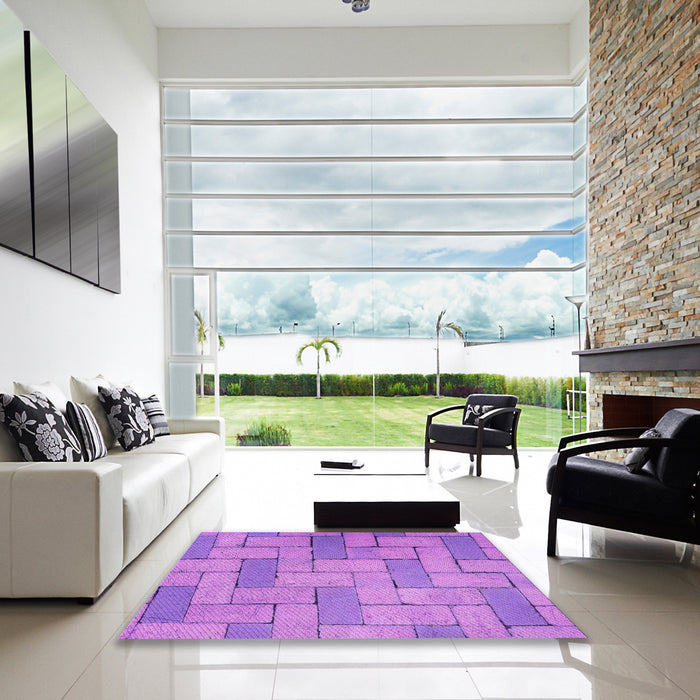 Machine Washable Transitional Violet Purple Rug in a Kitchen, wshpat618pur