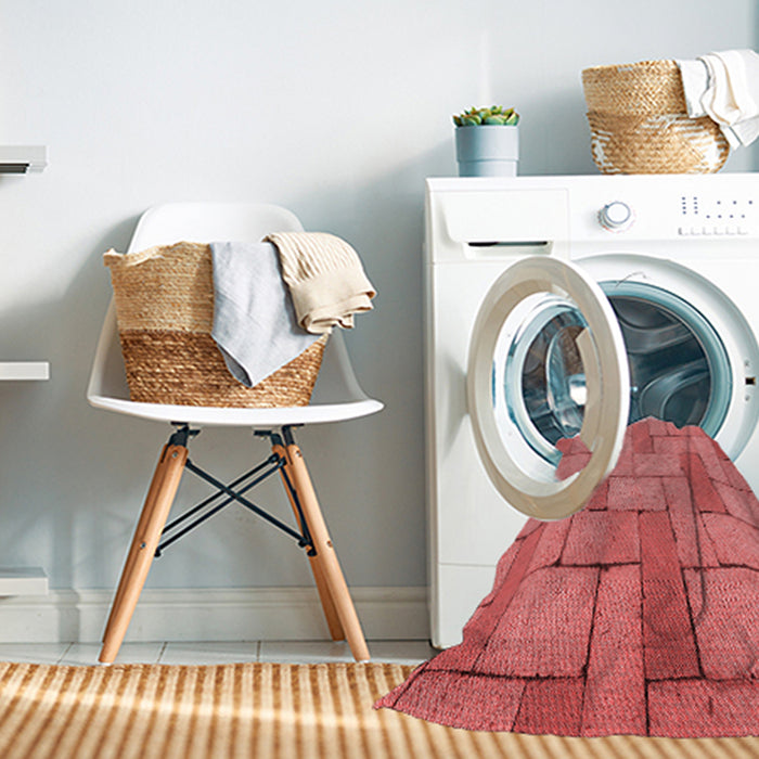 Machine Washable Transitional Ruby Red Rug in a Washing Machine, wshpat618rd