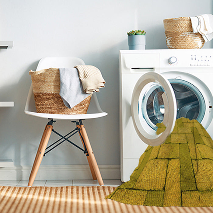 Machine Washable Transitional Dark Golden Brown Rug in a Washing Machine, wshpat618yw