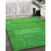 Machine Washable Transitional Lime Green Rug in a Family Room, wshpat619grn