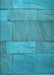 Machine Washable Transitional Bright Turquoise Blue Rug, wshpat619lblu