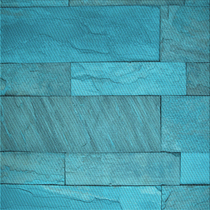 Round Machine Washable Transitional Bright Turquoise Blue Rug, wshpat619lblu