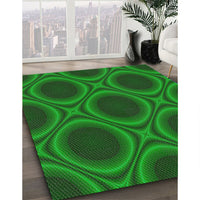 Patterned Neon Green Novelty Rug, pat61