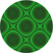 Sideview of Patterned Neon Green Novelty Rug, pat61