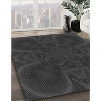 Patterned Charcoal Black Rug, pat62gry