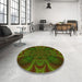 Round Patterned Bakers Brown Rug in a Office, pat62yw