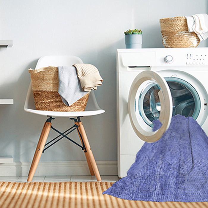 Machine Washable Transitional Denim Blue Rug in a Washing Machine, wshpat621blu