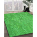 Patterned Neon Green Rug in Family Room, pat621grn