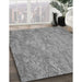 Patterned Dark Gray Rug in Family Room, pat621gry