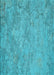 Patterned Bright Cyan Blue Rug, pat621lblu