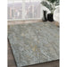 Patterned Carbon Gray Novelty Rug in Family Room, pat621