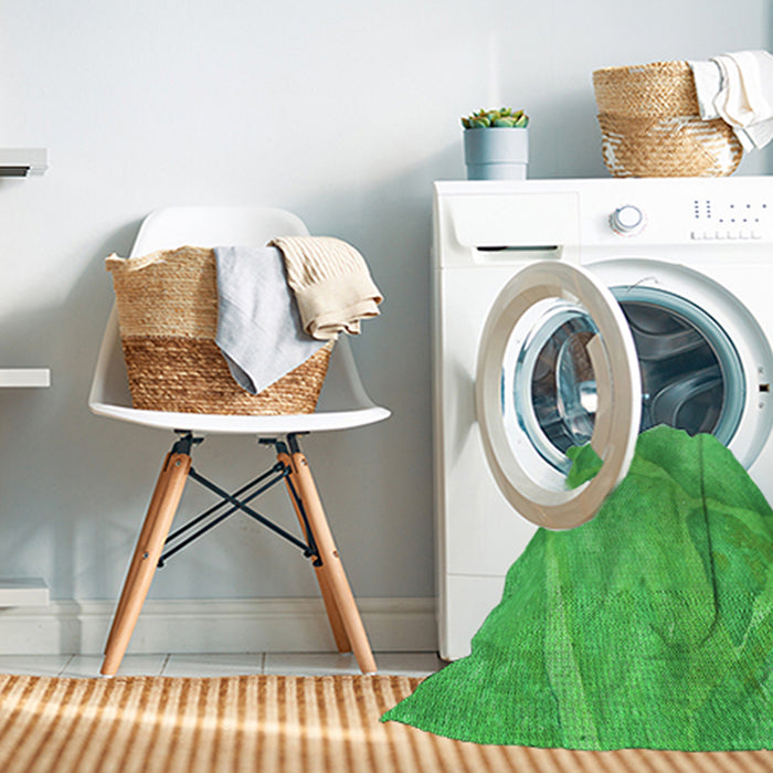 Machine Washable Transitional Lime Green Rug in a Washing Machine, wshpat622grn