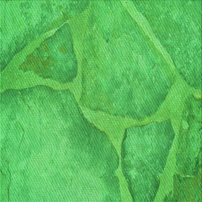 Round Patterned Lime Green Rug, pat622grn