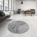 Round Patterned Cloud Gray Rug in a Office, pat622gry