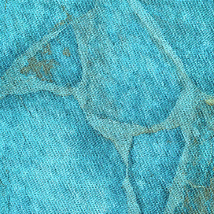 Round Patterned Dark Turquoise Green Rug, pat622lblu