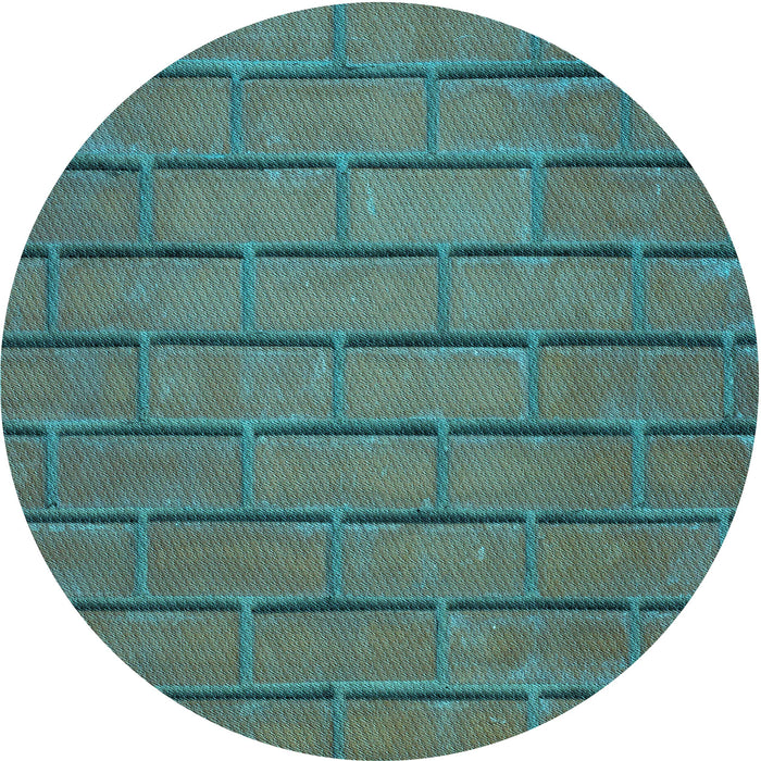 Square Patterned Deep-Sea Green Rug, pat623lblu