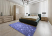 Patterned Sky Blue Rug in a Bedroom, pat624blu