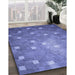 Machine Washable Transitional Sky Blue Rug in a Family Room, wshpat624blu