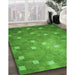 Patterned Green Rug in Family Room, pat624grn