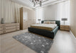 Patterned Gray Rug in a Bedroom, pat624gry