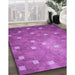 Patterned Bright Neon Pink Purple Rug in Family Room, pat624pur