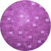 Square Patterned Bright Neon Pink Purple Rug, pat624pur