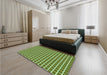 Patterned Seaweed Green Rug in a Bedroom, pat625grn