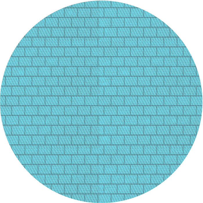 Square Patterned Dark Turquoise Green Rug, pat627lblu