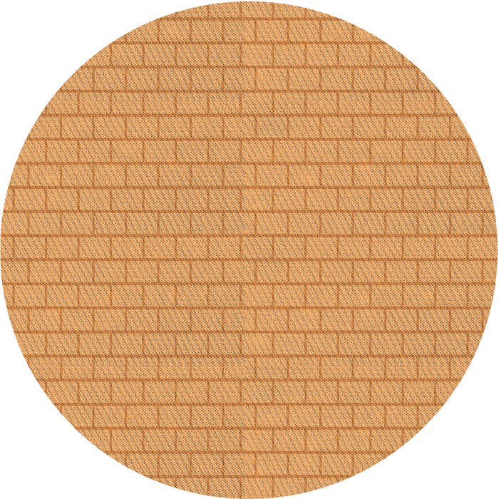 Square Patterned Neon Orange Rug, pat627org