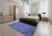 Patterned Light Slate Blue Rug in a Bedroom, pat628blu