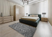 Patterned Gray Rug in a Bedroom, pat628gry