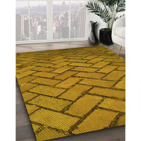 Patterned Saddle Brown Rug, pat628yw