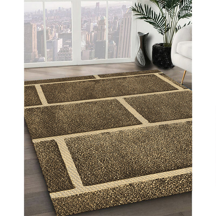Machine Washable Transitional Bronze Brown Rug in a Family Room, wshpat629brn