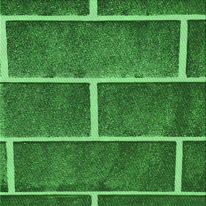 Round Patterned Deep Emerald Green Rug, pat629grn