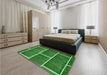 Patterned Deep Emerald Green Rug in a Bedroom, pat629grn