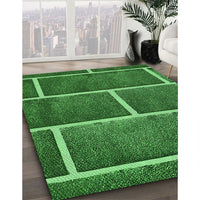 Patterned Deep Emerald Green Rug, pat629grn