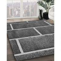 Patterned Dark Gray Black Rug, pat629gry