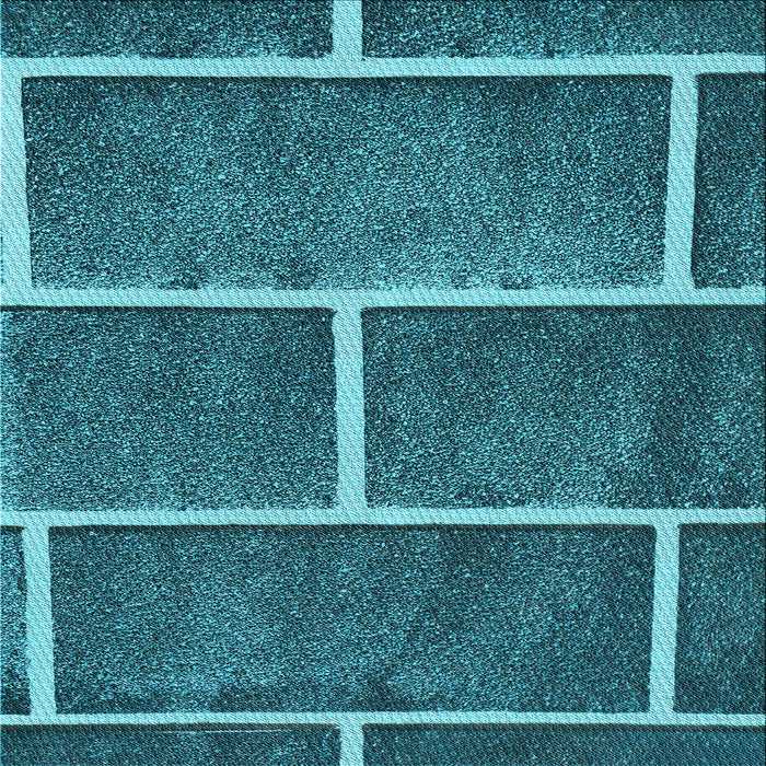 Round Patterned Bright Turquoise Blue Rug, pat629lblu