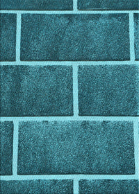 Machine Washable Transitional Bright Turquoise Blue Rug, wshpat629lblu