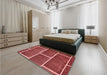 Patterned Red Rug in a Bedroom, pat629rd