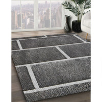 Patterned Charcoal Black Novelty Rug, pat629