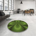 Patterned Dark Forest Green Rug in a Kitchen, pat63brn