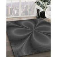 Patterned Charcoal Black Rug, pat63gry