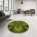 Patterned Olive Green Rug in a Kitchen, pat63org