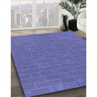 Patterned Light Slate Blue Rug, pat630blu