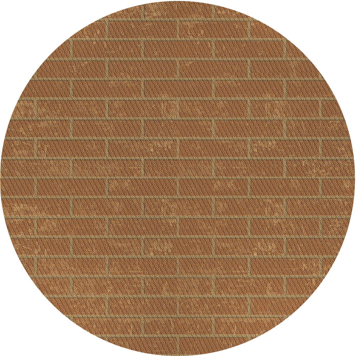 Square Patterned Orange Rug, pat630brn