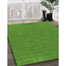 Patterned Seaweed Green Rug in Family Room, pat630grn