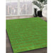 Machine Washable Transitional Seaweed Green Rug in a Family Room, wshpat630grn