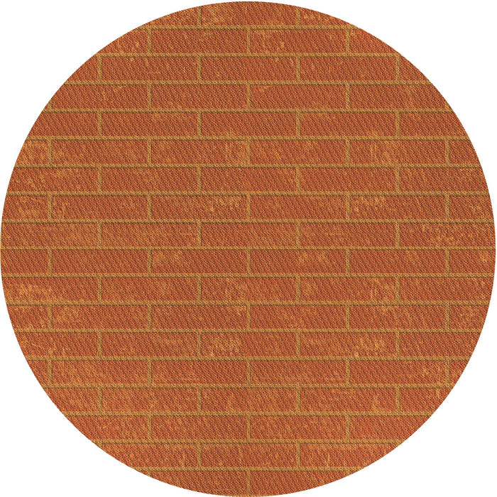 Square Patterned Neon Orange Rug, pat630org