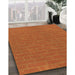 Patterned Neon Orange Rug in Family Room, pat630org